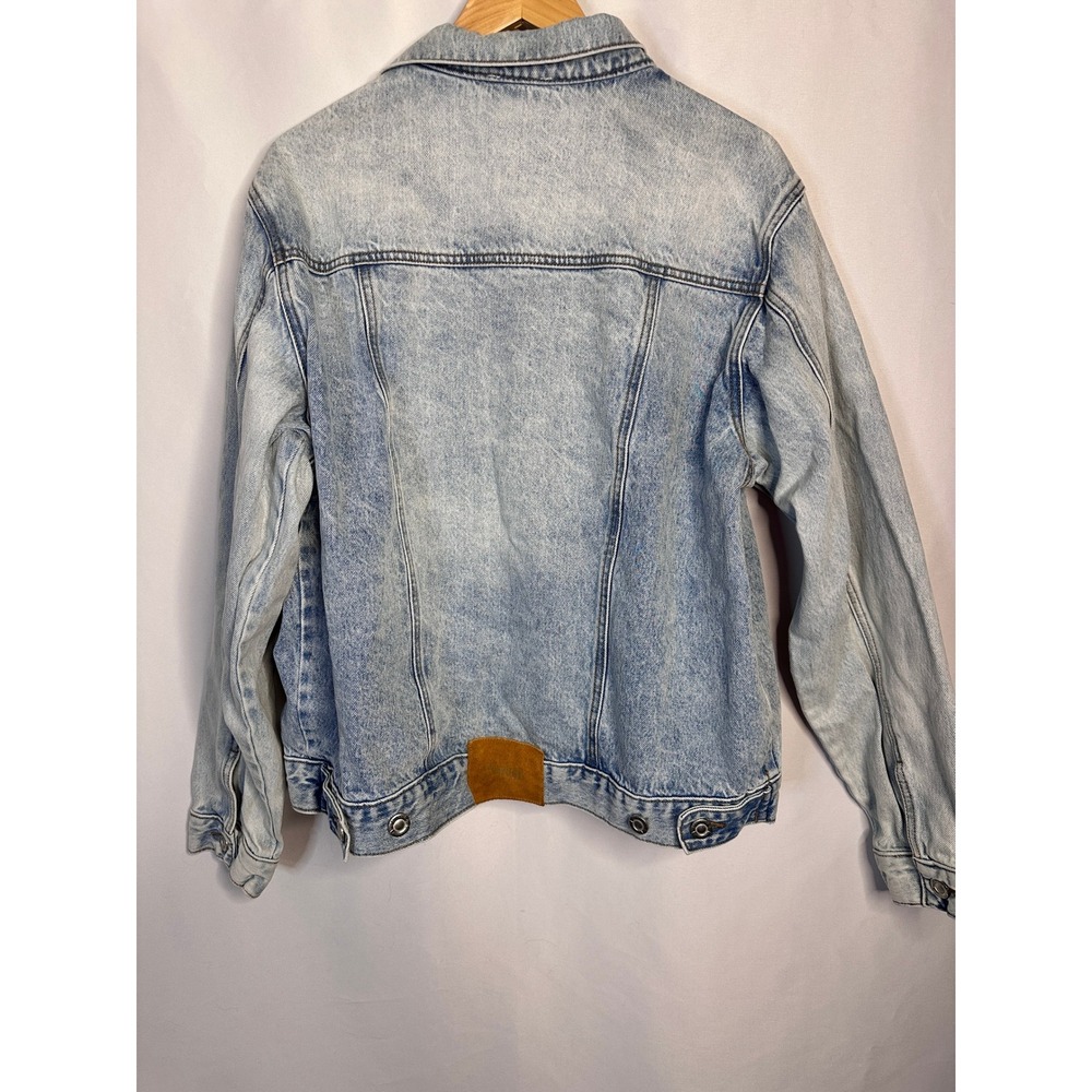 ELWOOD Light Wash Denim Trucker Jacket Mens Large Unisex Vintage Style Blue - Picture 4 of 9